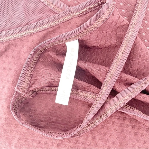 Athleta Burgundy Chi Dot Mesh Racerback Tank Small - Picture 6 of 7